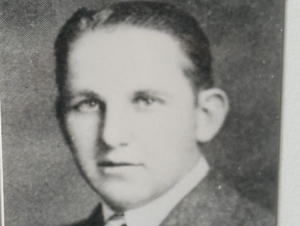Yearbook photo of the discovered WWII Veteran Joseph Allen DeJarnette (Photo taken by Carson Hoeh at the City of Fort Thomas Museum). 

